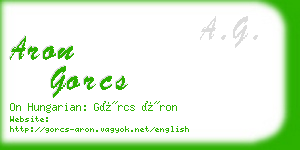 aron gorcs business card